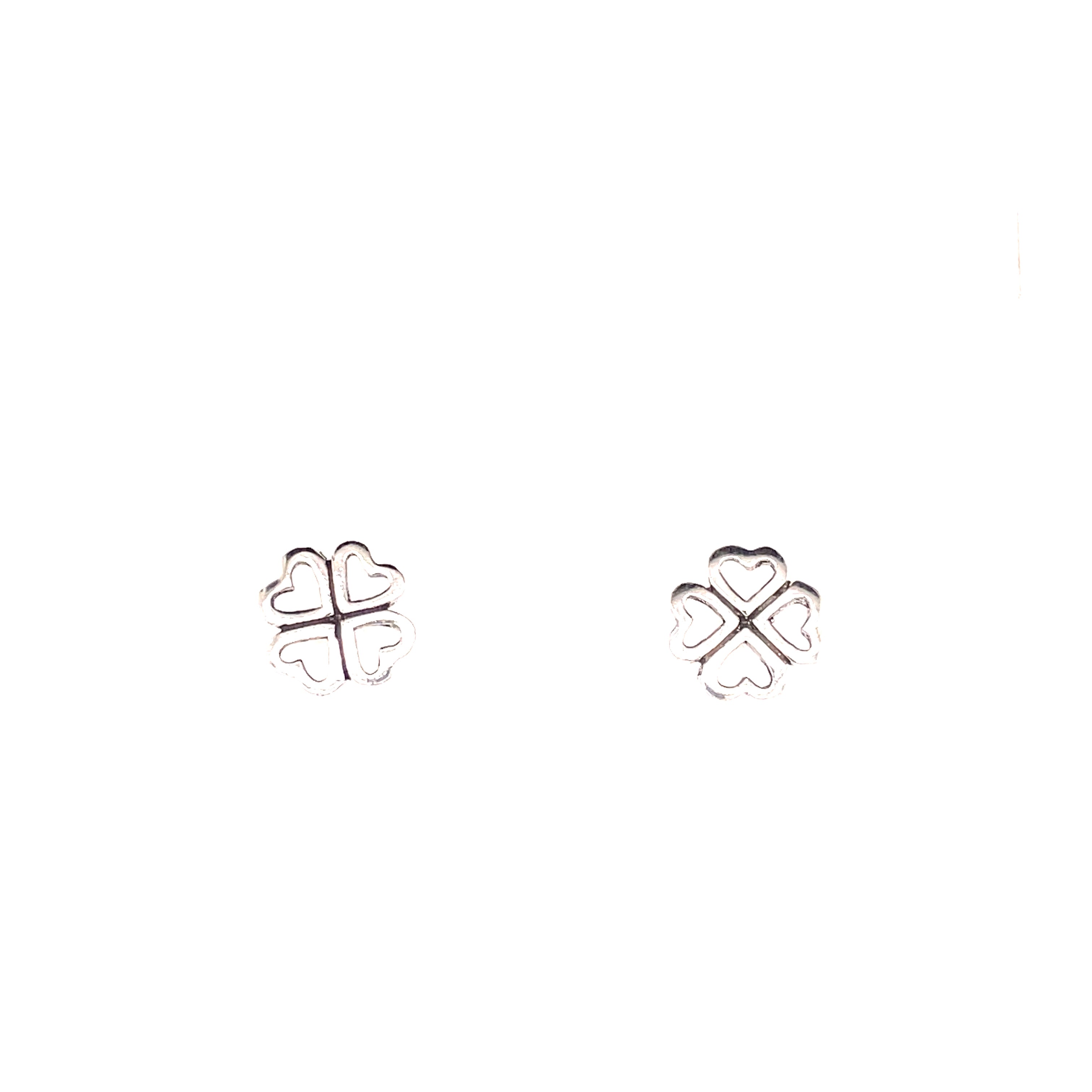 Lucky clover sterling silver studs