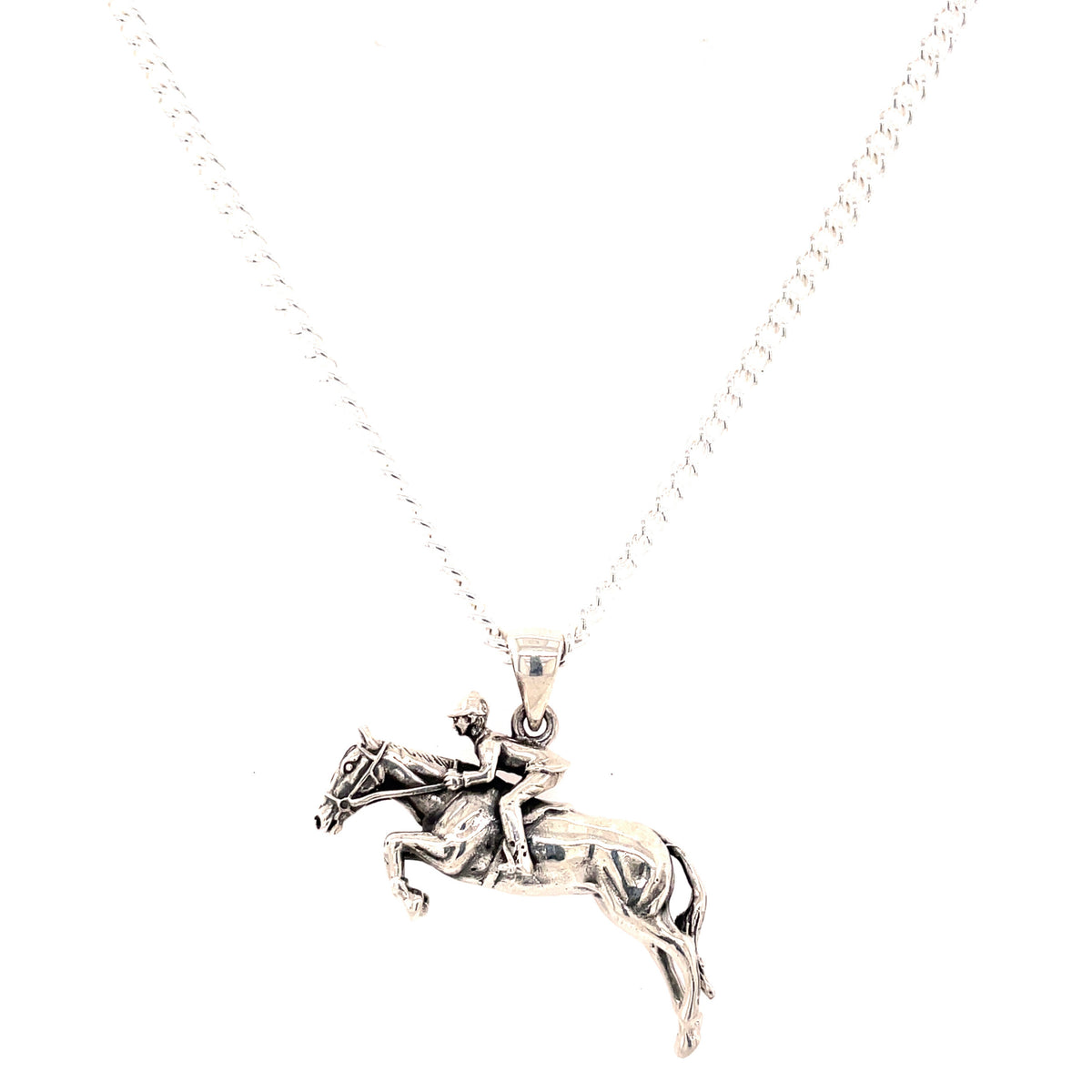Jumping Horse and Rider Necklace The Simple Equine