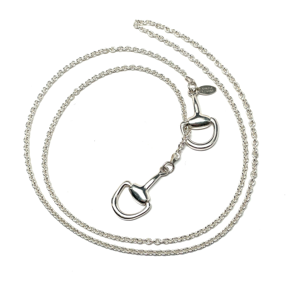 Double Snake Chain Lariat, Sterling Silver, by Sharelli