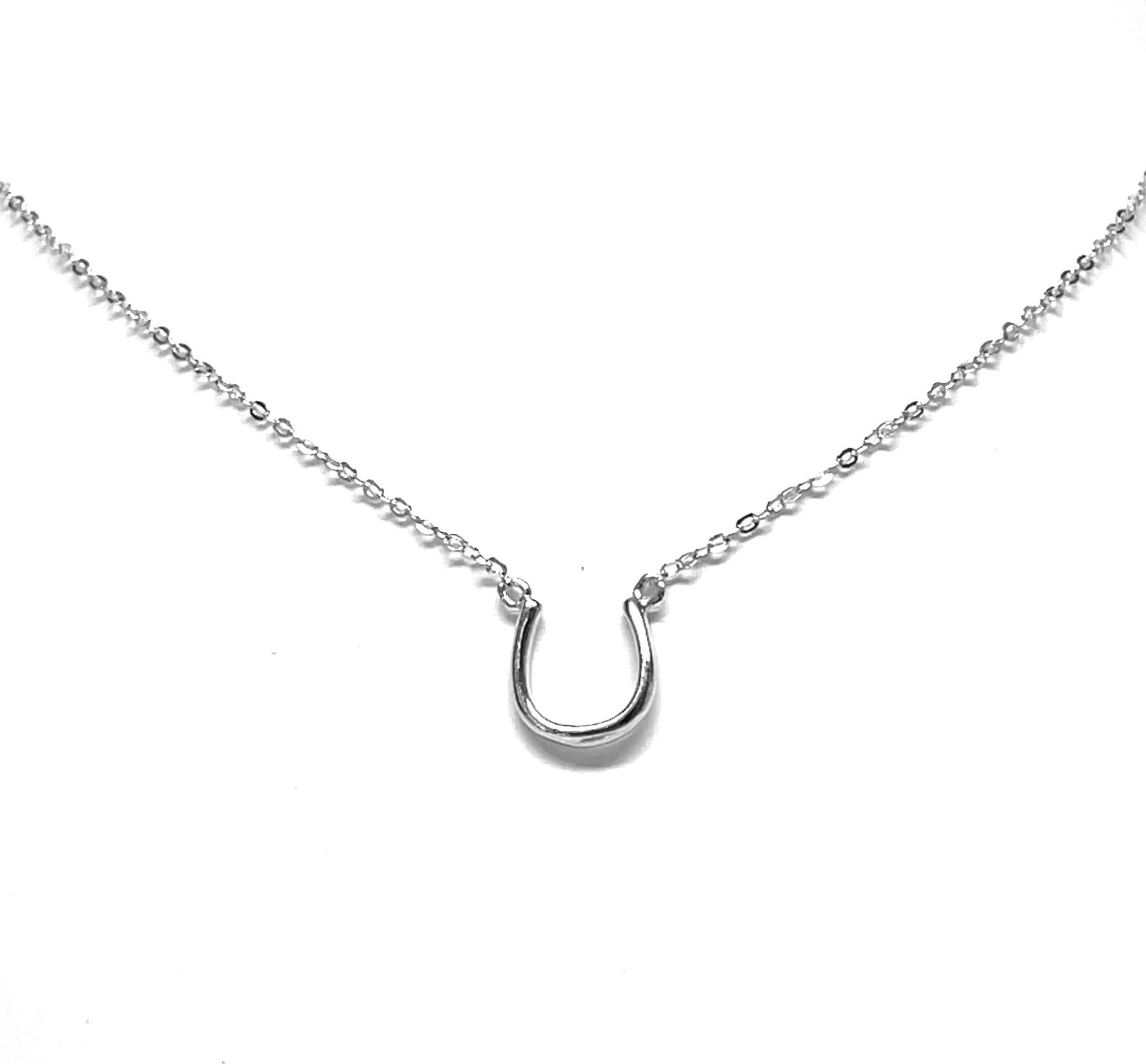 Plain horseshoe necklace sterling silver