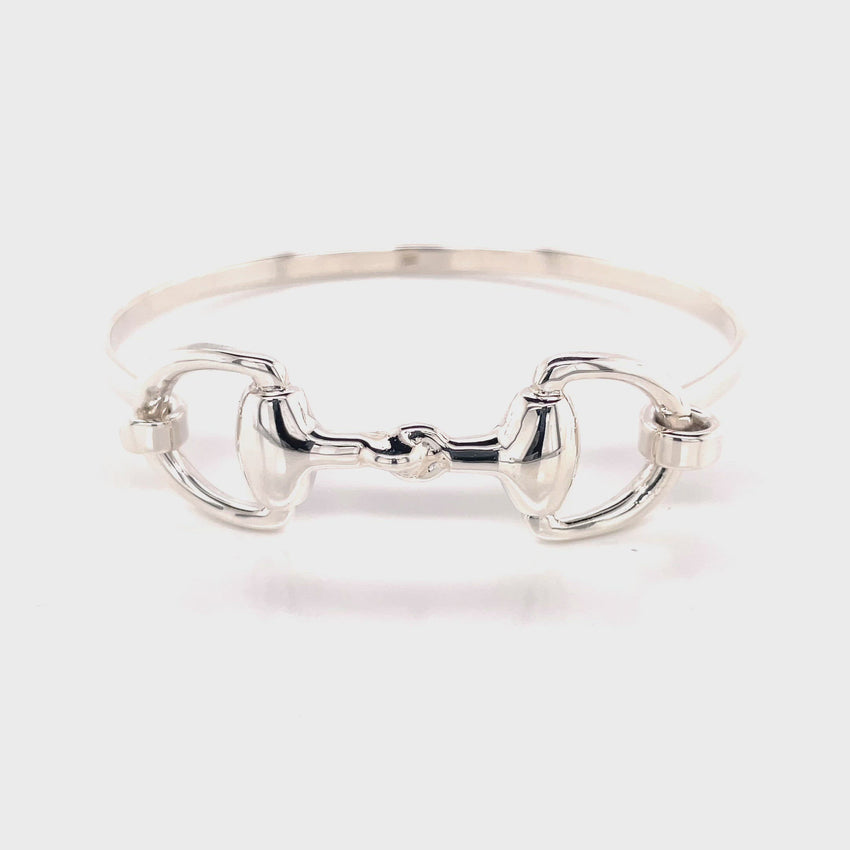 Silver horse bit bracelet