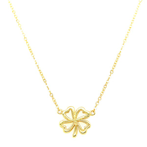 Petite four leaf clover gold plated sterling silver necklace