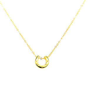 Gold plated lucky horseshoe delicate necklace