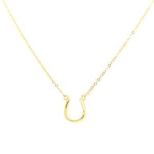 Fine sterling silver gold plated horseshoe necklace