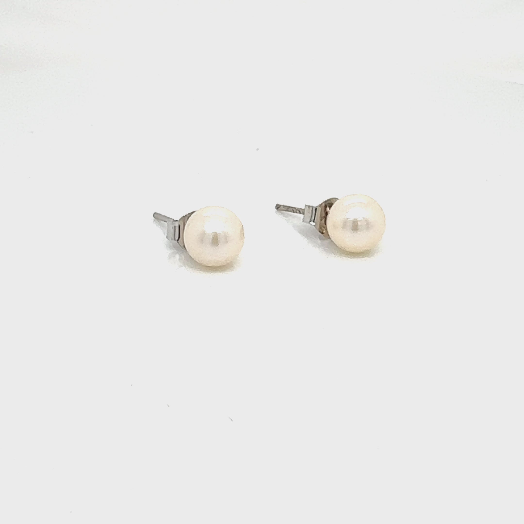 Pearl earrings on silver backs