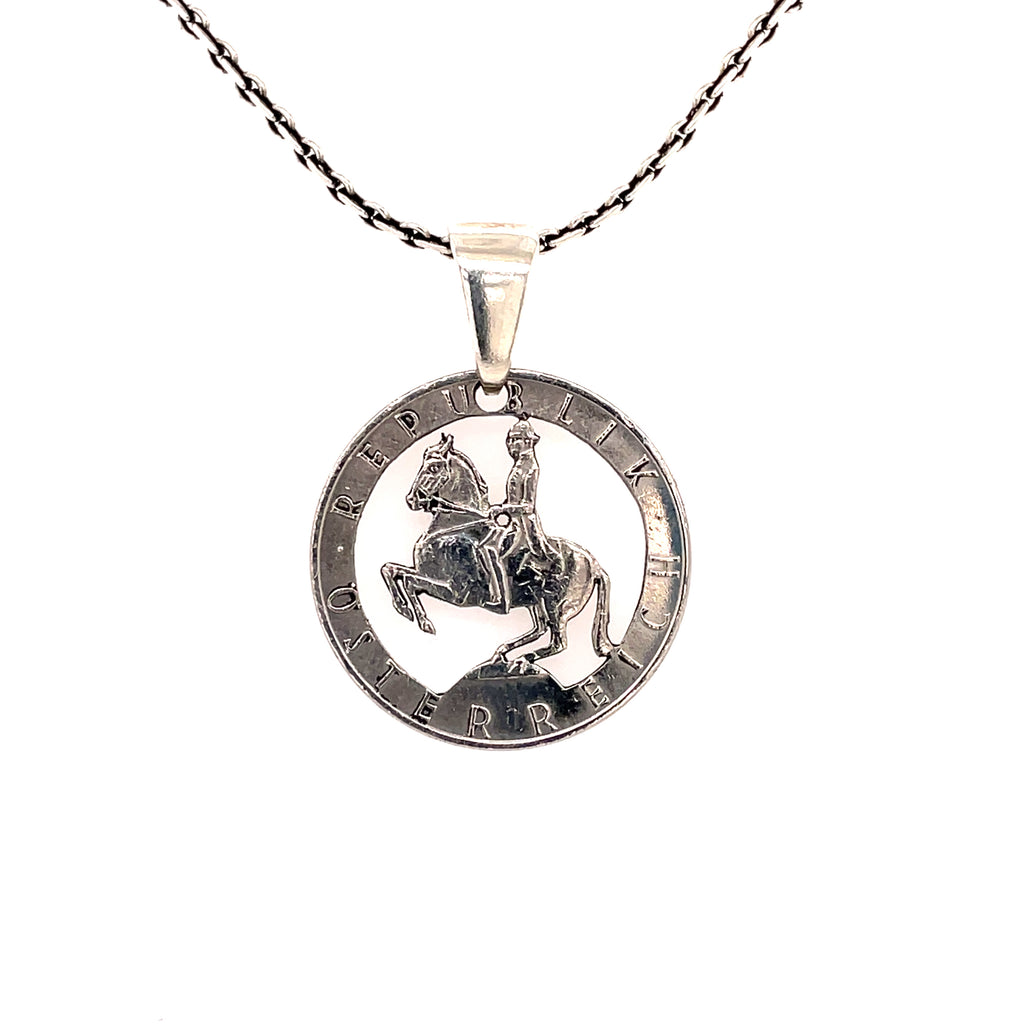 Spanish riding school coin necklace