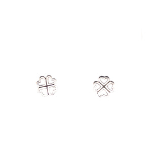 Lucky clover sterling silver studs