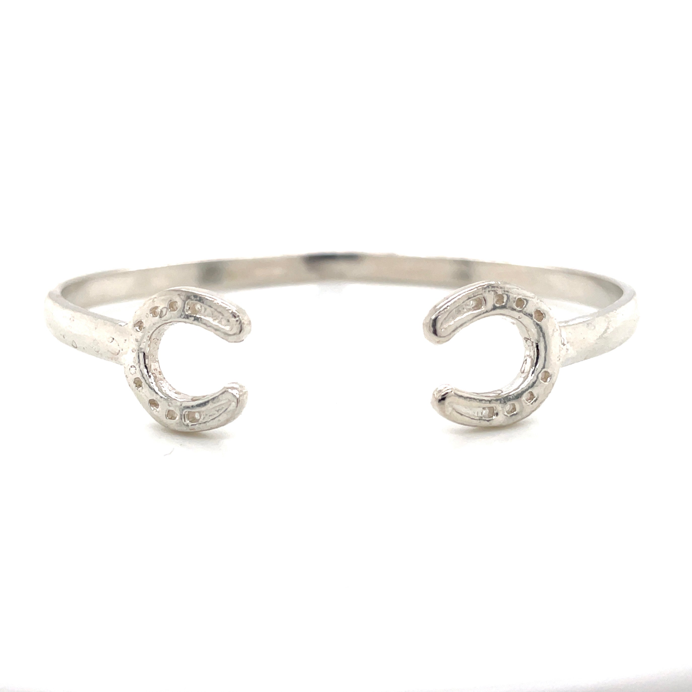 Sterling silver equestrian horseshoe bracelet