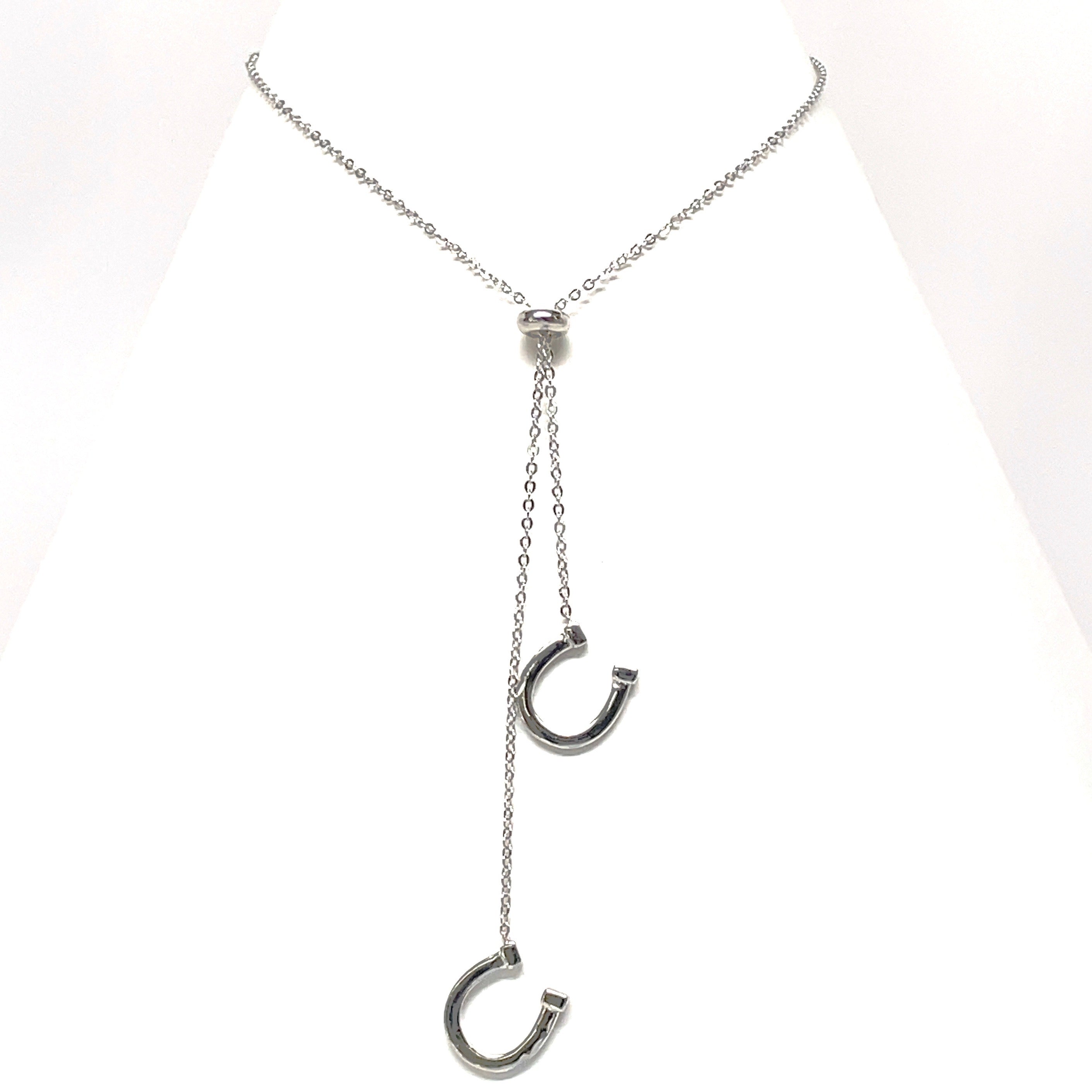 Sterling silver lucky horseshoe necklace