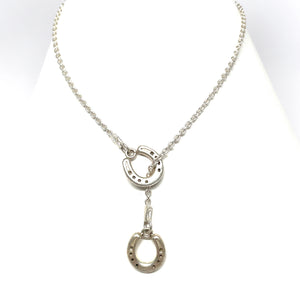 Lucky horseshoe lariat necklace