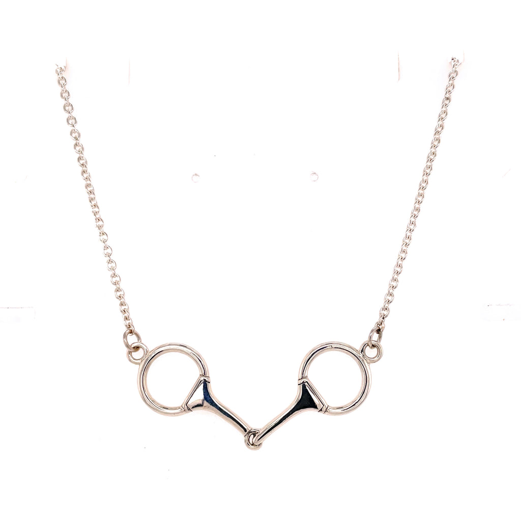 Silver snaffle bit necklace