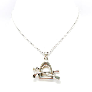 Horse themed equestrian silver necklace