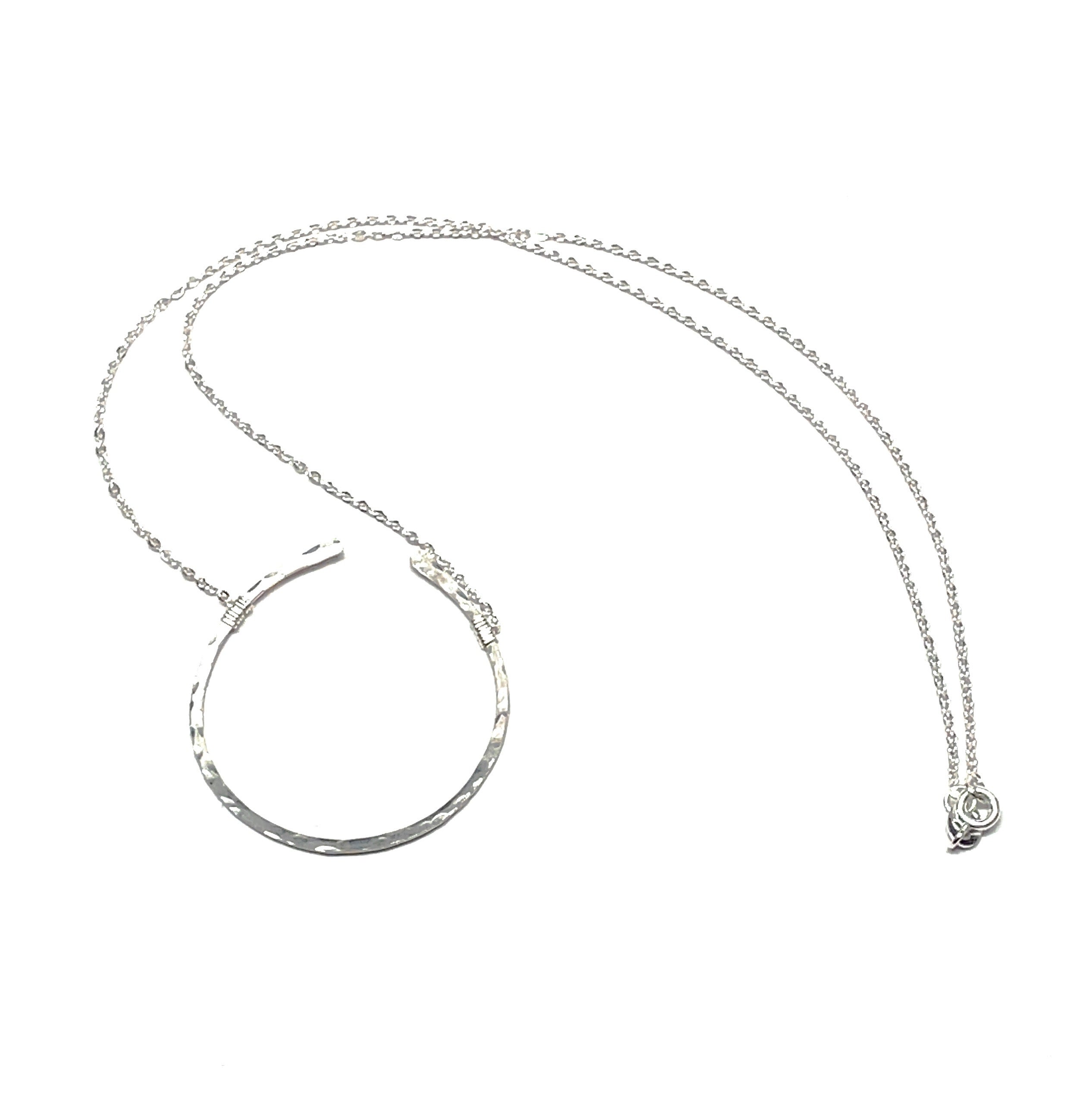 Modern equestrian silver necklace