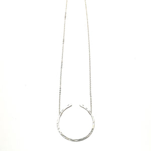 Sterling silver plain horseshoe necklace