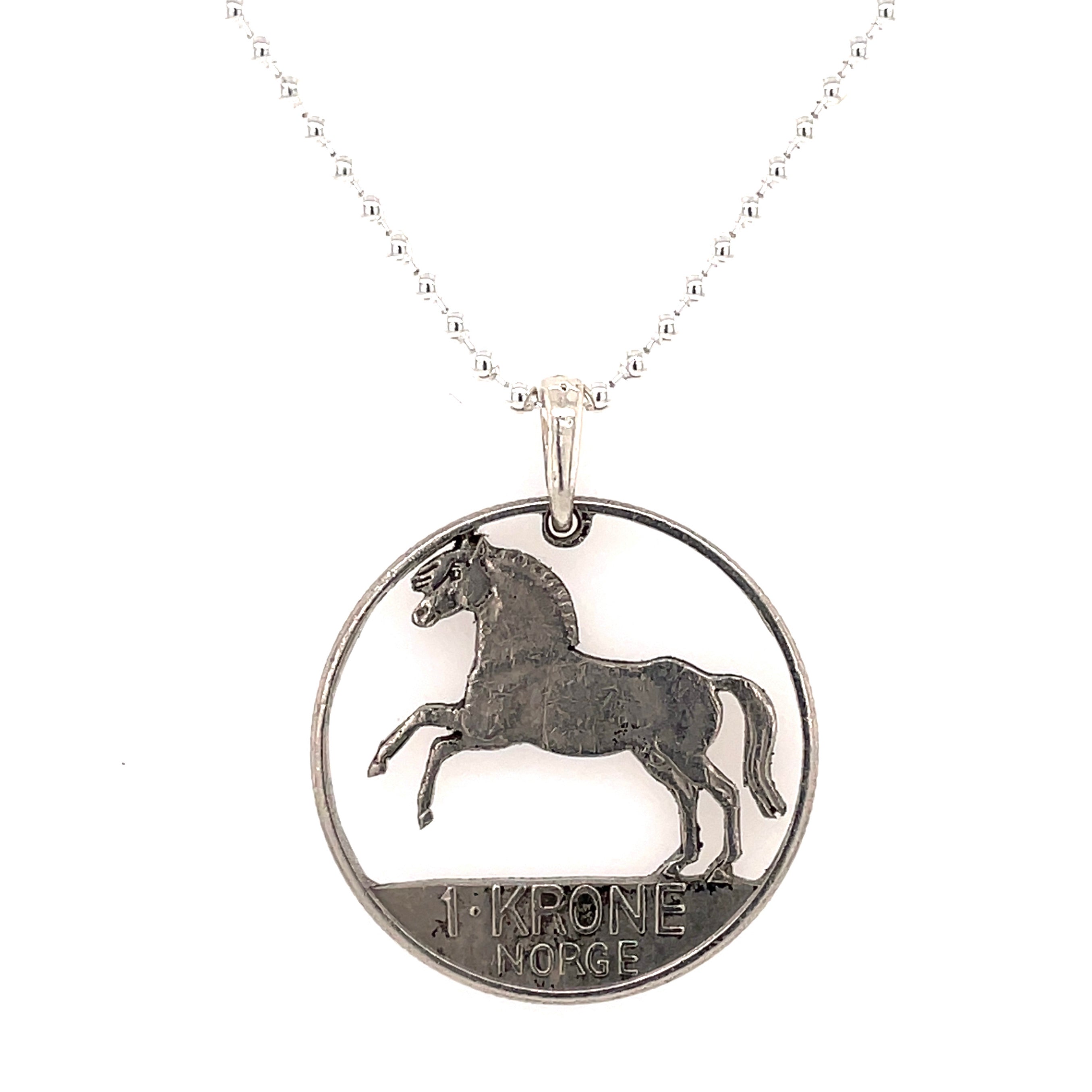 Norwegian horse coin necklace