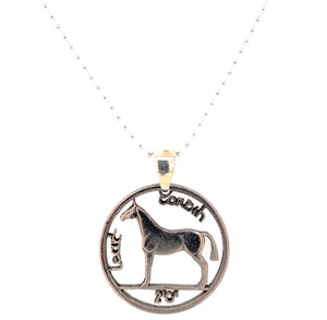 Irish coin equestrian horse necklace
