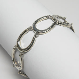 Sterling silver bracelet made of horseshoes