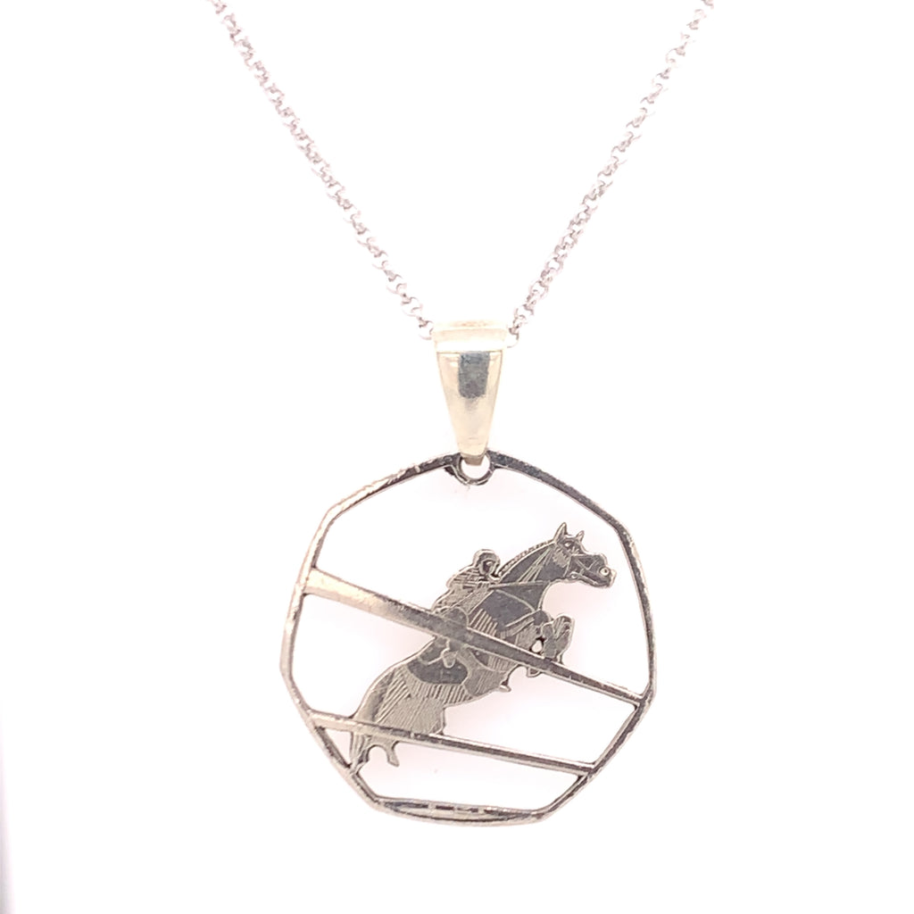Horse coin necklace on sterling silver chain