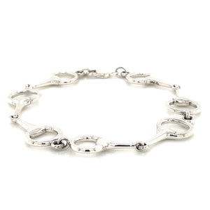 Silver equestrian bit bracelet