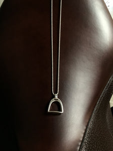 Equestrian classic sterling silver stirrup necklace