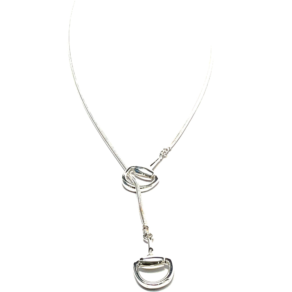 Snaffle bit silver necklace