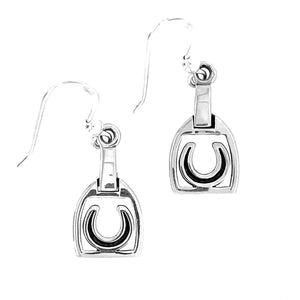 Equestrian hanging lucky horseshoe earrings