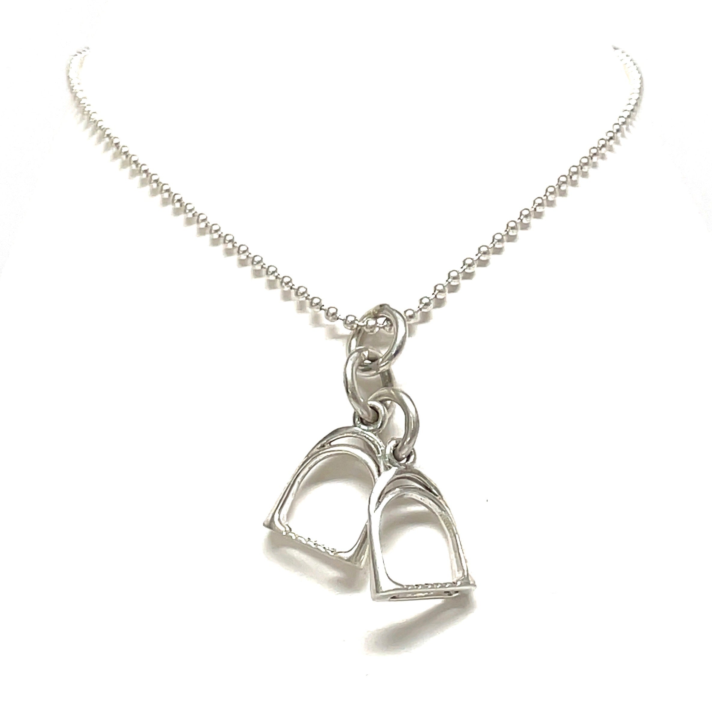 Sterling double stirrup necklace