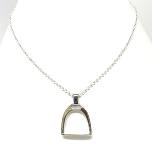 Sterling silver equestrian stirrup necklace