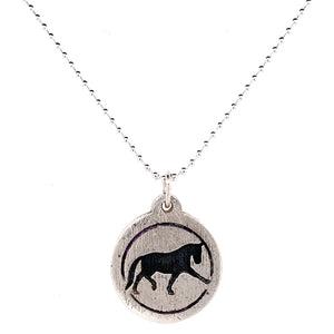 Equestrian silver horse necklace
