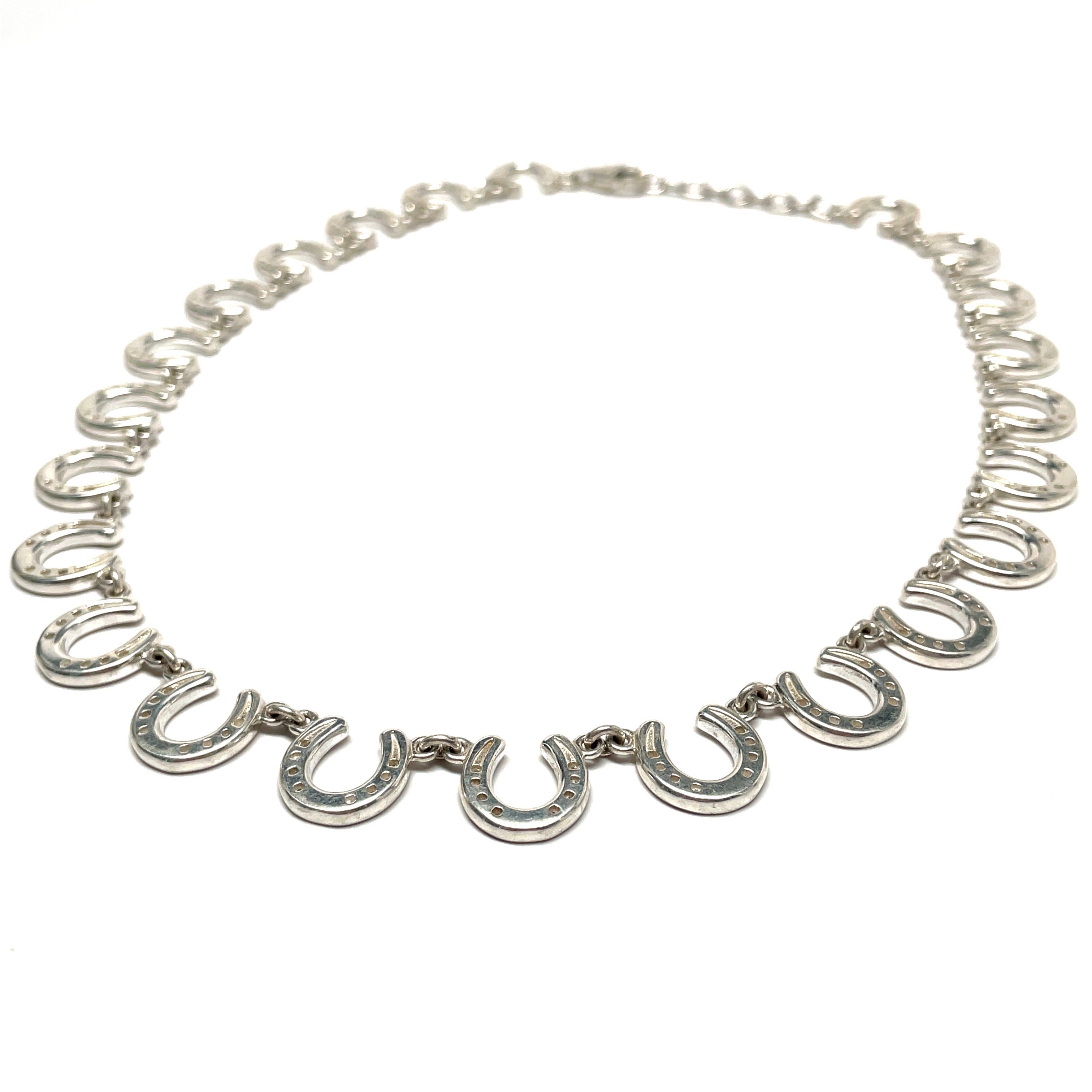 multi horseshoe necklace sterling silver