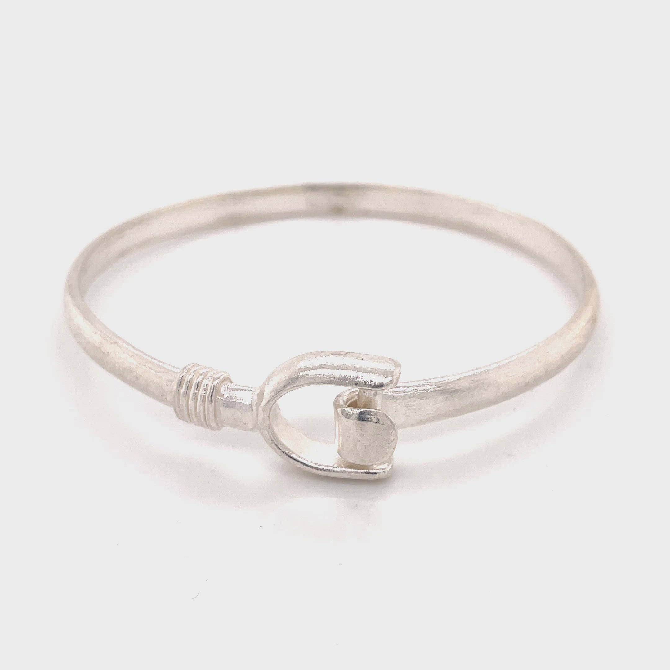 Sterling silver stirrup bracelet