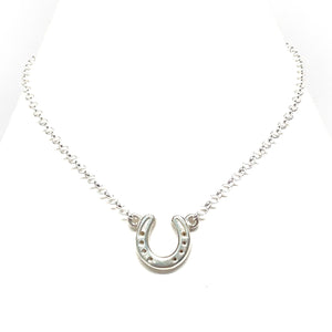 lucky silver horseshoe necklace