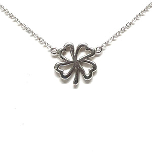 Sterling silver four leaf clover necklace