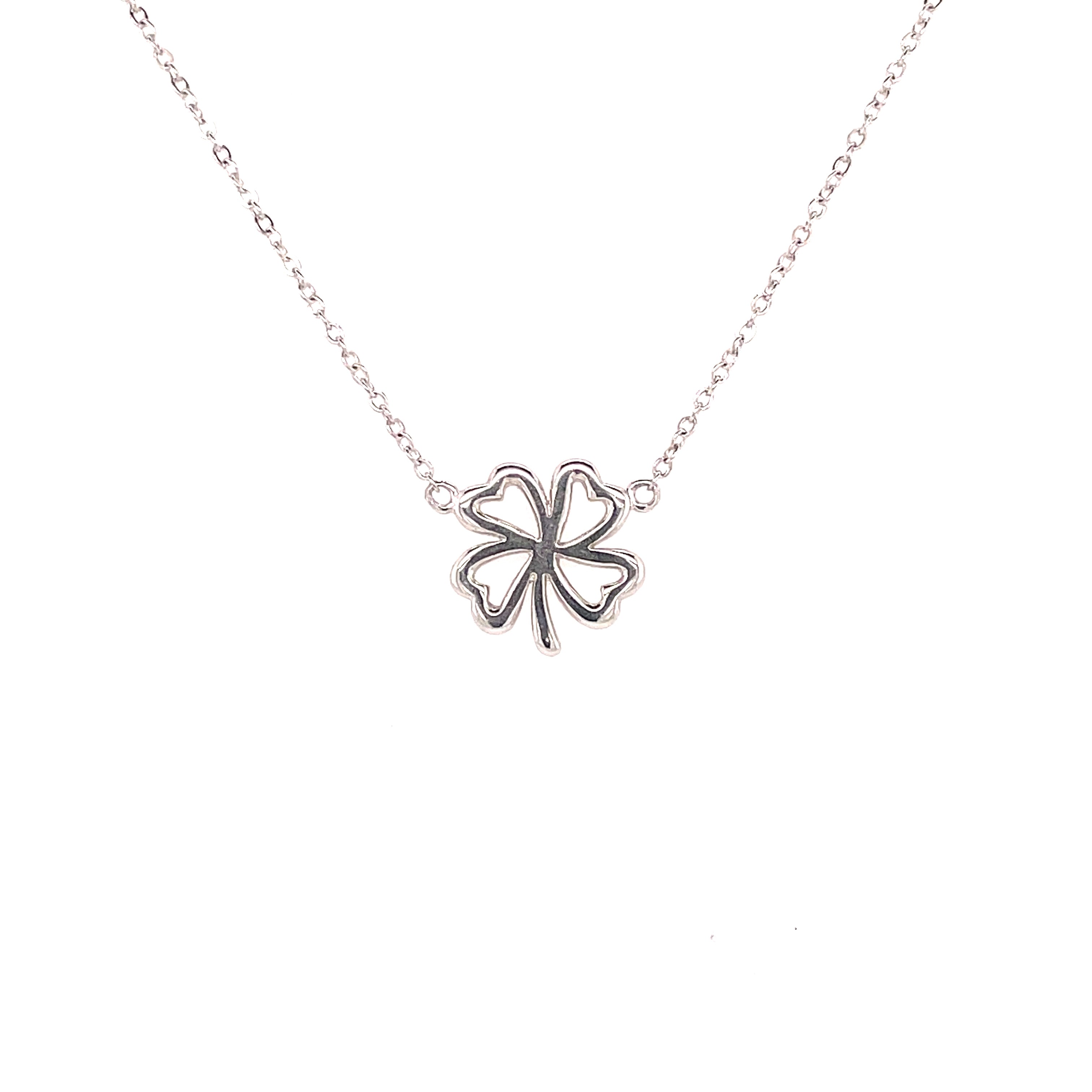 Rose Gold Three Leaf Clover Pendant With Link Chain – GIVA Jewellery