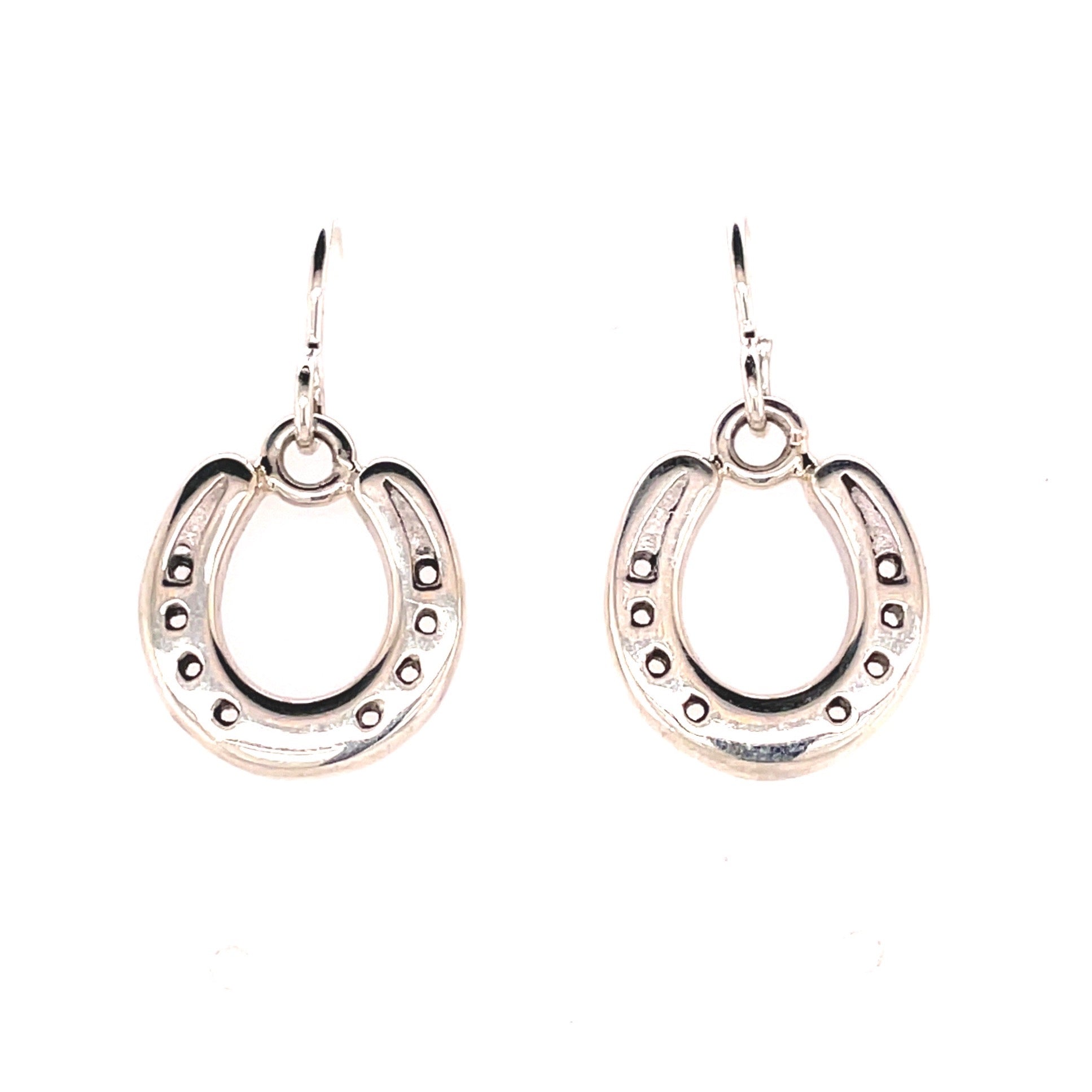 lucky silver horseshoe earrings