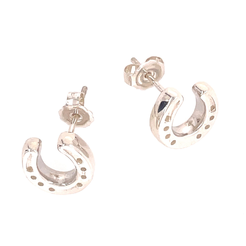 sterling silver lucky horseshoe earrings