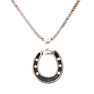 silver equestrian horseshoe necklace