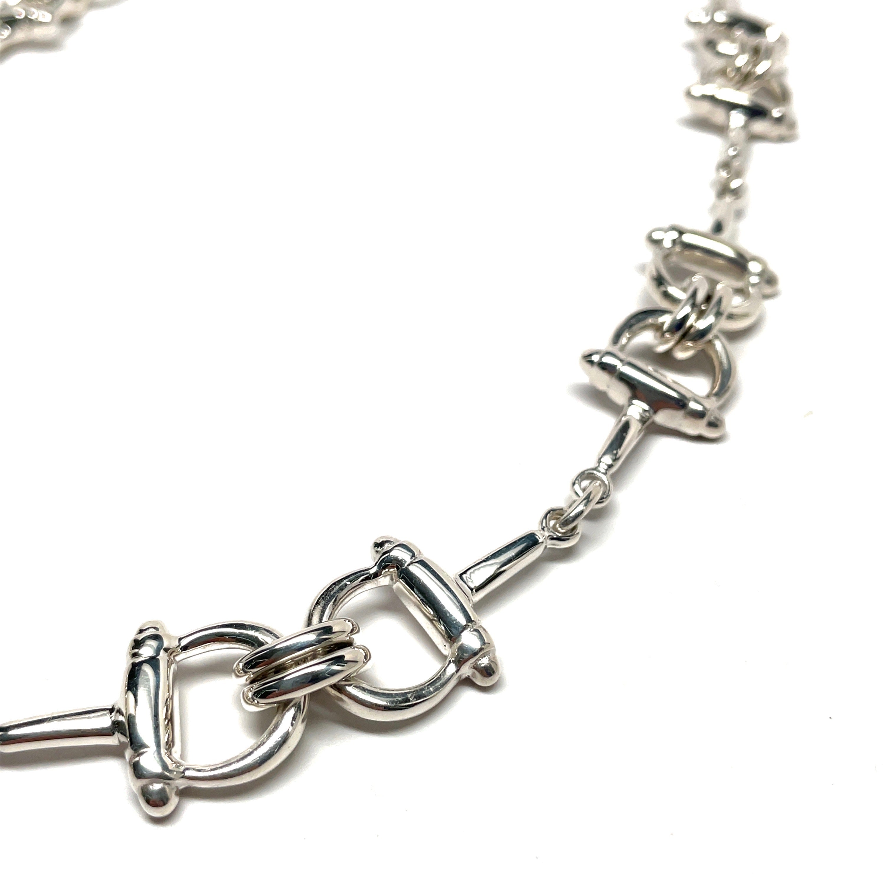 sterling silver equestrian horse bit necklace