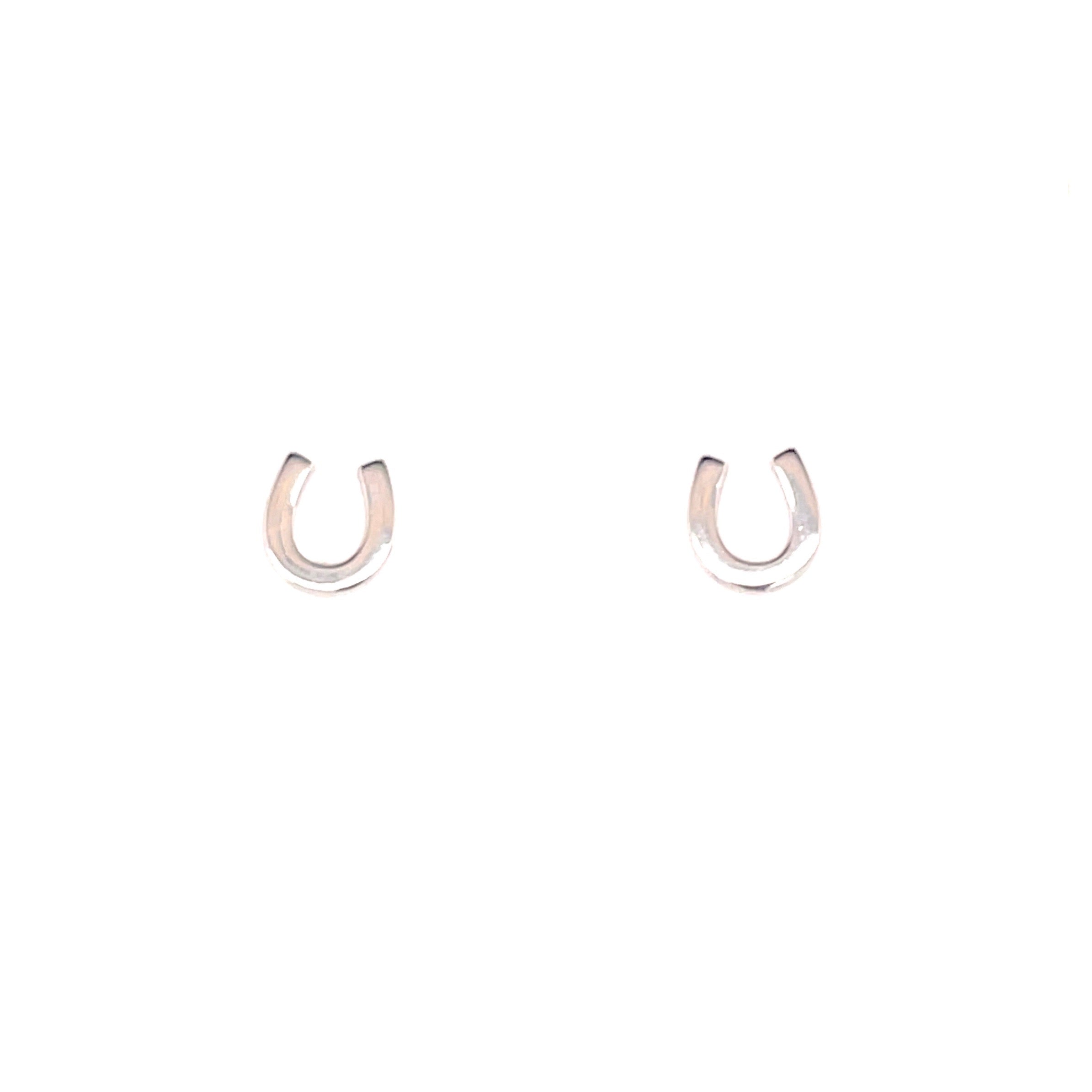 Plain small silver horseshoe earrings