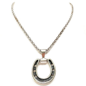oxidized horseshoe necklace