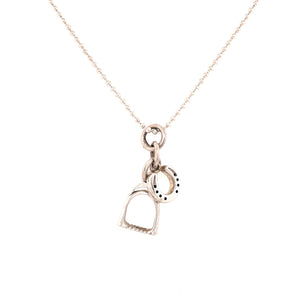 Equestrian sterling silver charm necklace